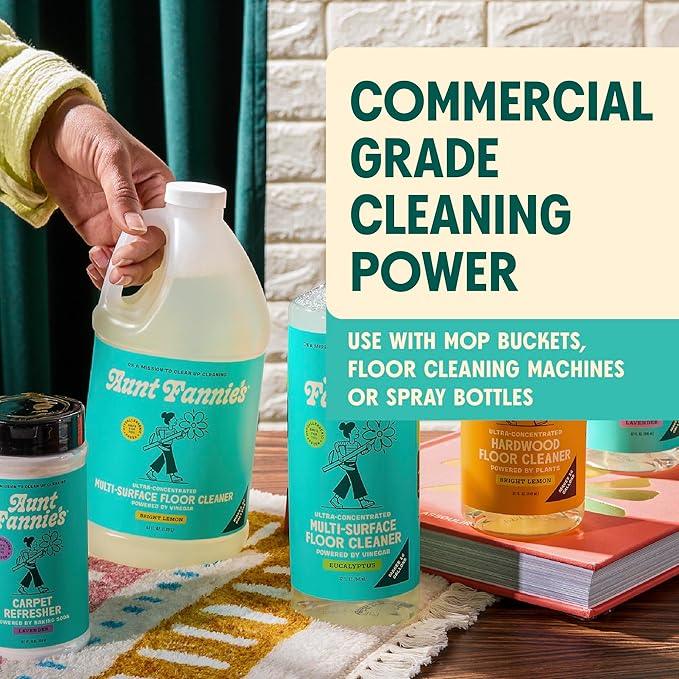 Aunt Fannie's Ultra Concentrated Floor Cleaner Vinegar Wash, Multi-Surface Solution For Mopping, Value Size, Bright Lemon Scent, 64 oz - NeatNest