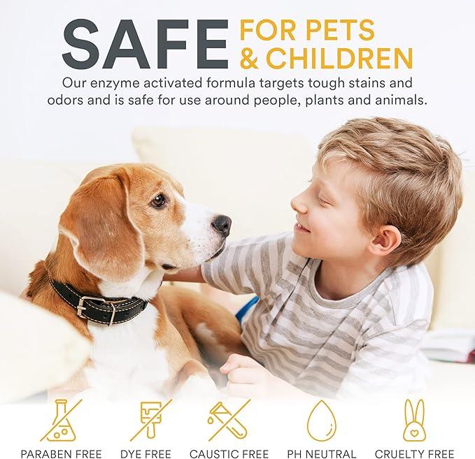 Pet Stain and Odor Remover - Pet Odor Eliminator for Home and Professional Use - Pet Urine Enzyme Cleaner to Break Up Tough Stains - Carpet Stain Remover for Dog Urine and Cat Pee, Feces, Fluids - NeatNest