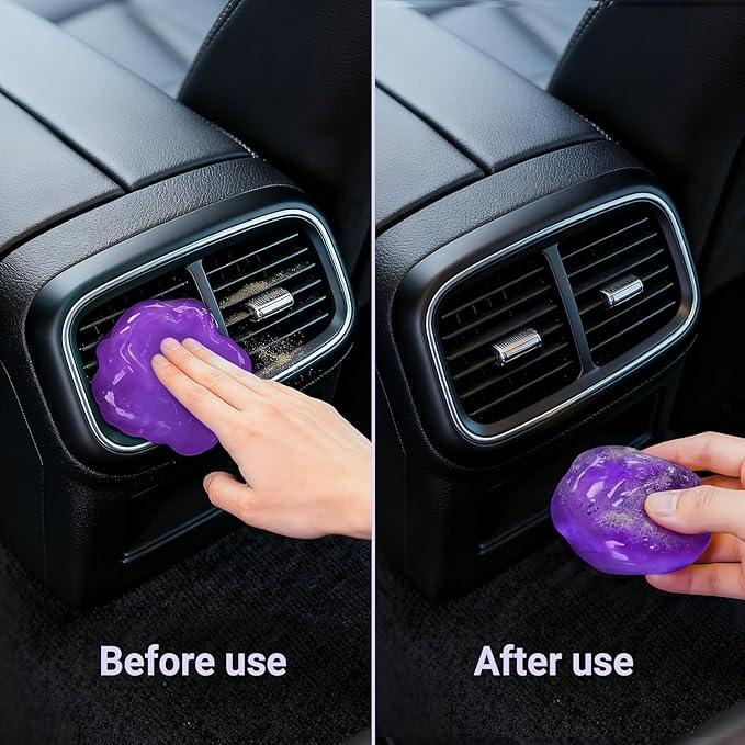 ColorCoral Car Cleaning Gel Reusable（Lavender Scent,Purple） - Dust Cleaning Putty Keyboard Slime for Car Interior Air Vent Cleaner, Auto Detailing Tools Accessories, Dust Remover Gifts for Men Women - NeatNest