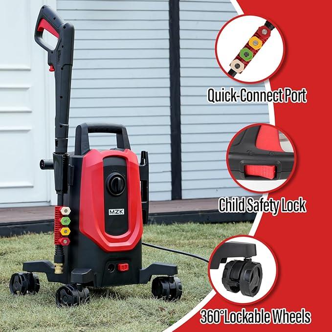 Pressure Washer,5200PSI Power Washer with 4 Quick Connect Nozzles, High Pressure Cleaning Machine with Foam Cannon for Cars/Fences/Driveways/Patios/Home Cleaning - NeatNest