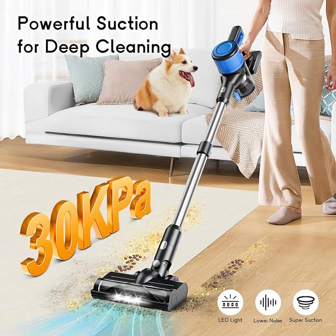 Cordless Vacuum Cleaner for Home, 8-in-1 Lightweight Stick Vacuum with 45Mins Runtime, Powerful Suction, Anti-Tangle, Rechargeable Cordless Vacuum for Hardwood Floor Carpet Pet Hair, N502 - NeatNest