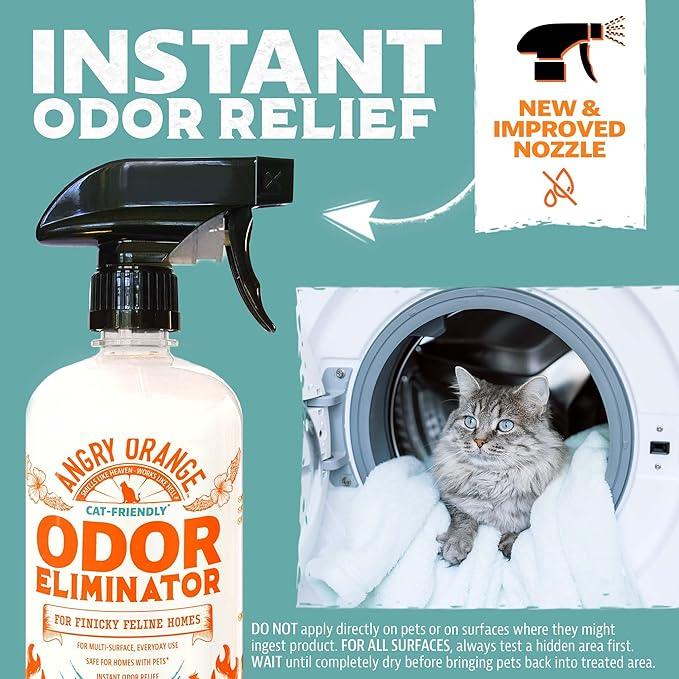 ANGRY ORANGE Pet Odor Eliminator for Cat Urine, Carpet Stains, and Strong Smells – Fresh Scent Odor Remover- 24 oz - NeatNest