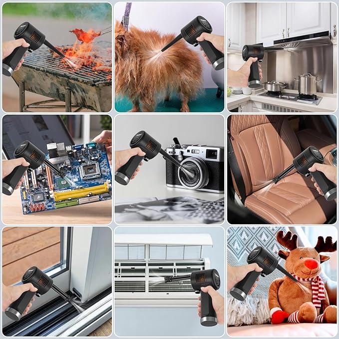 Air Duster, Handheld Cordless Air Duster, Air Blower Rechargeable, Electric Compressed air Gun Battery Operation, for Cleaning Computer Keyboard Camera Lego Toys. - NeatNest