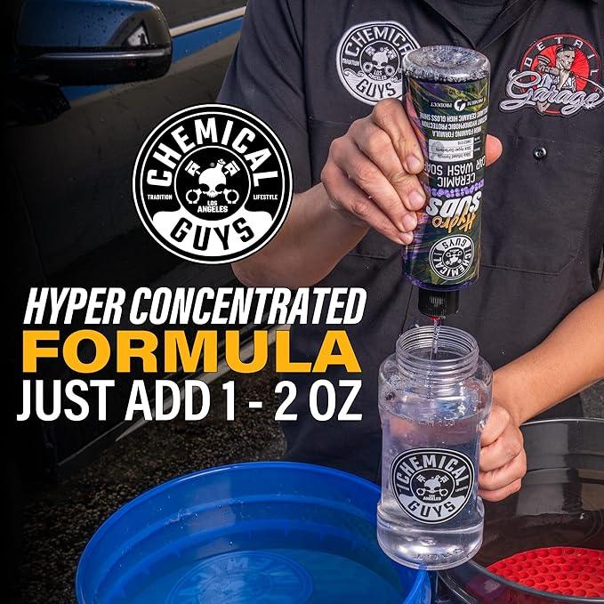 Chemical Guys HydroSuds Ceramic SiO₂ Shine High Foaming Car Wash Soap - Foam Cannon Soap, Works with Foam Guns or Bucket Washes Safe for Cars, Trucks, Motorcycles, RVs, & More, Berry Scent - 64 fl oz - NeatNest
