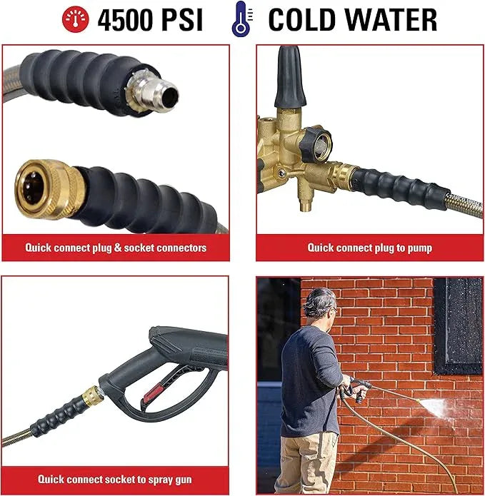 Simpson Cleaning 41034 Monster Series 4500 PSI Pressure Washer Hose, Cold Water Use, 3/8 Inch Inner Diameter, 200-Foot, Brown - NeatNest