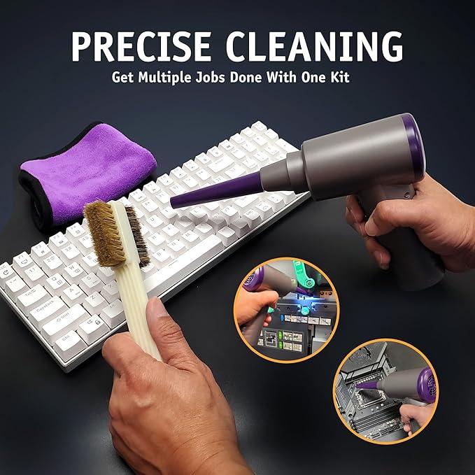 Compressed Air Duster Electric Alternative - Cordless Air Blower Complete Kit - Electric Compressed Air Duster - Reusable Canned Air Replacement - Rechargeable Computer Air Duster Compressed Air - NeatNest