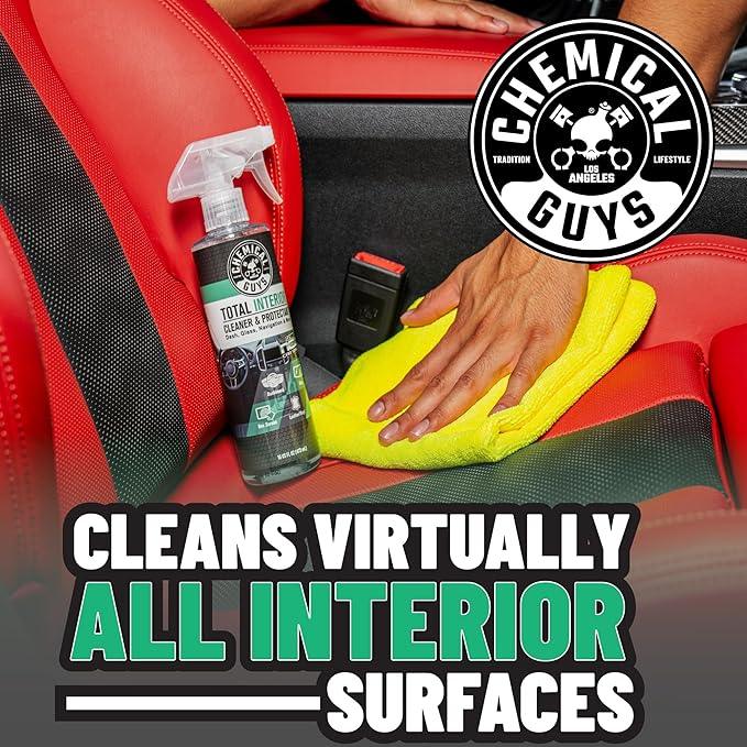 Chemical Guys Total Interior Cleaner & Protectant - New Car Scent, Car Cleaning Spray, Cleans and Protects Leather, Vinyl, Plastic, Rubber, and Glass, Safe for Trucks, SUVs, Jeeps, RVs & More - 16 oz - NeatNest