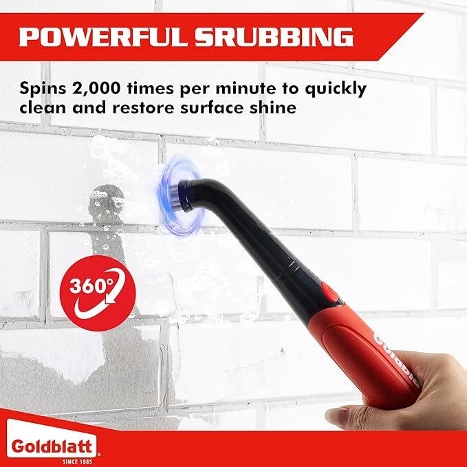 Goldblatt Cordless Electric Spin Scrubber, Small Power Scrubber with Battery Indicator Light, Waterproof Electric Cleaning Brush for Grout, Tile, Bathroom, Kitchen, Tub Cleaning - NeatNest