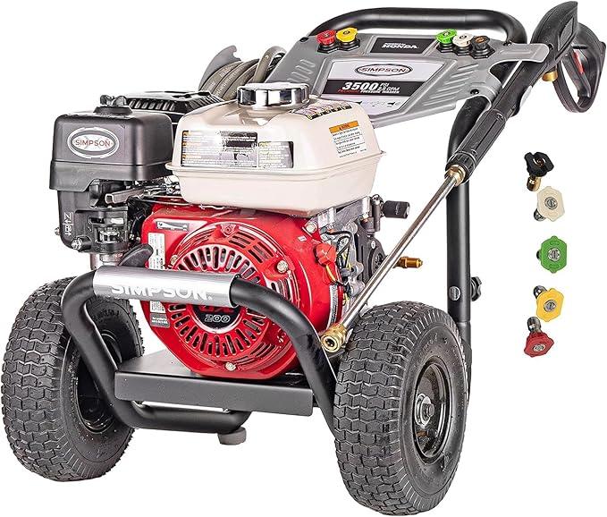 Simpson 61014 3500 PSI at 2.5 GPM Honda GX200 with AAA AX300 Axial Cam Pump Cold Water Professional Gas Pressure Washer PS61002-S - NeatNest