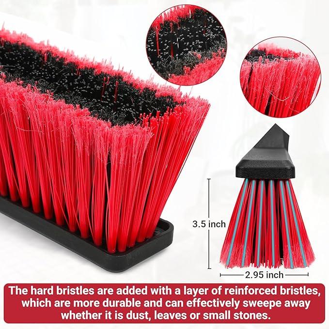 24" Push Broom with 63" Long Handle, Heavy Duty Broom for Floor Sweeping, Stiff Bristles Push Broom Brush for Workshop, Garage, Concrete, Patio and Deck - NeatNest