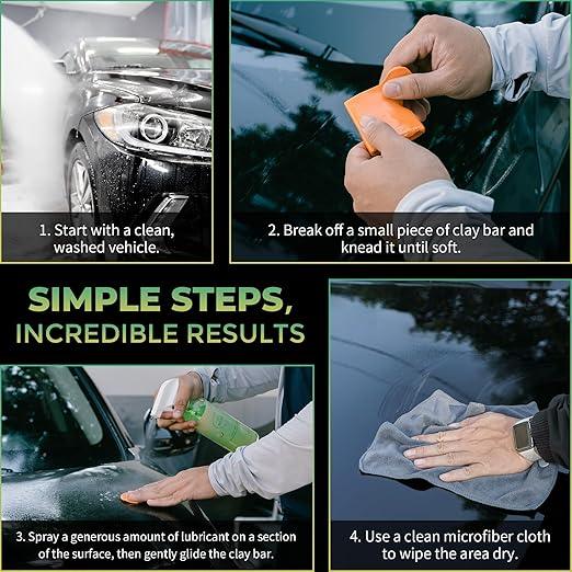 Magic Shield Clay Bar Triple Pack - 100g Each of Light, Medium & Heavy-Duty Clay Bars for Car Detailing - Deep Cleaning & Shine Restoration with Magic Clay Bars for Professional Auto Detailing - NeatNest