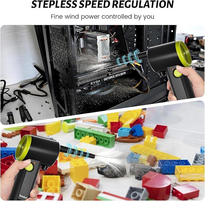 Compressed air Duster Electric, Computer air Blower Gun, air Blower for Computer Keyboard, Cordless air Duster, for Cleaning Camera Toys Greenery Computer Keyboard, etc（Brushless Motor） - NeatNest