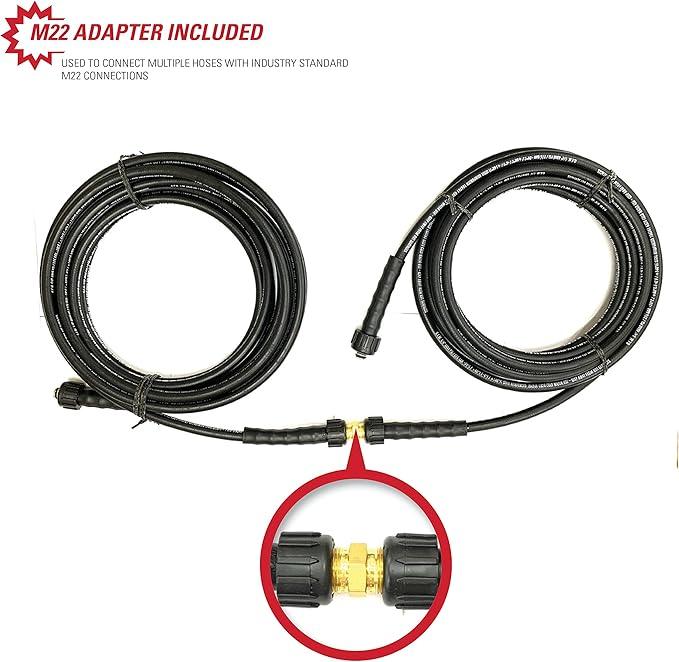 Simpson Cleaning 41182 Santoprene Series 4000 PSI Pressure Washer Hose, Cold Water Use, 1/4 Inch Inner Diameter, 25 Feet, Black - NeatNest