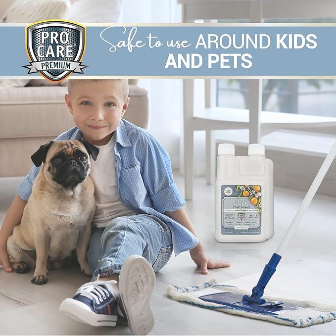 ProCare Citrus Floor Cleaner Concentrate (Made in USA) | Vinyl, Wood, Tile, Stone & Laminate Floor Cleaner For Mopping, Household Supplies, Cleaning Solution Concentrate For Kitchen & Bathroom - 8oz - NeatNest