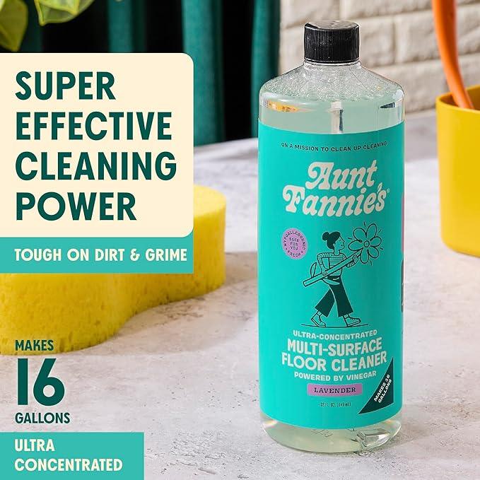 Aunt Fannie's Ultra Concentrated Floor Cleaner Vinegar Wash, Multi-Surface Solution For Mopping, Makes 16 Gallons, Lavender Scent, 32 oz. (Pack of 3) - NeatNest