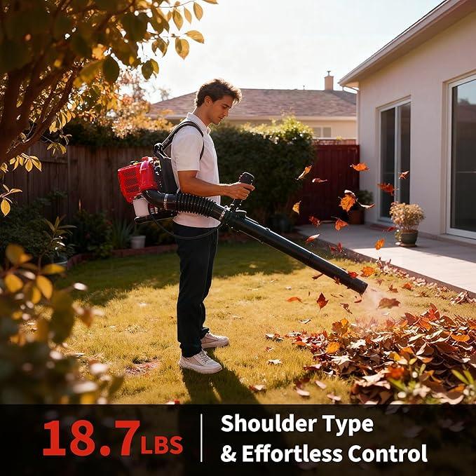 52CC Backpack Blower, 2.2-HP 2-Cycle Gas Leaf Blower with 780 CFM & 270 MPH, Backpack Leaf Blower, Powerful Clearing Performance for Wet Leaf & Debris Clean & Snow Removal - NeatNest