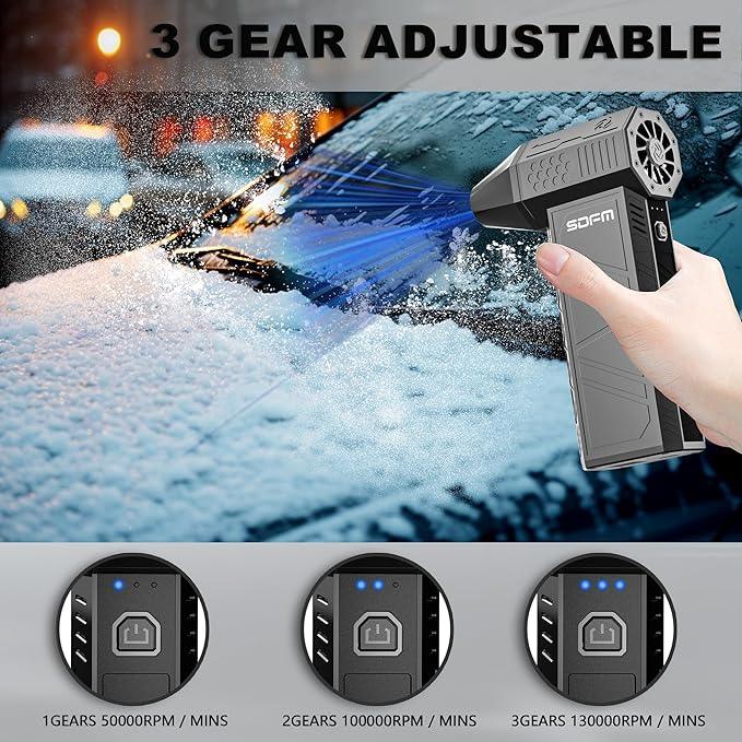 SDFM Electric Air Duster - 130000RPM Compressed Air Duster，3 Gear Adjustable Jet Dry Blower can Reusable Can for Computer Keyboard,Outdoors,Car,Home.… (Black) - NeatNest
