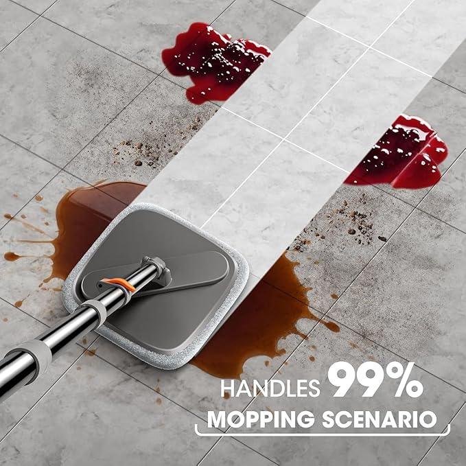 Mop and Bucket, Spin Mop with Separate Dirty Water System, Deep-Cleaning Mops for Floors, Versatile Mops for Walls - NeatNest