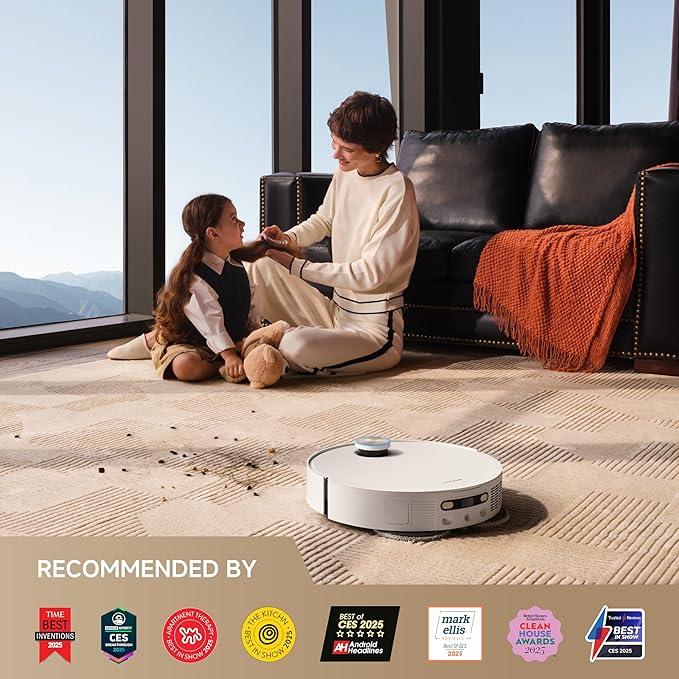 DREAME X50 Ultra White Robot Vacuum and Mop with Auto-Empty and Mop Self-Cleaning, 20,000Pa Suction, Obstacle Avoidance and 360° Navigation, Corner to Edge Deep Cleaning, Detangling Brush - NeatNest