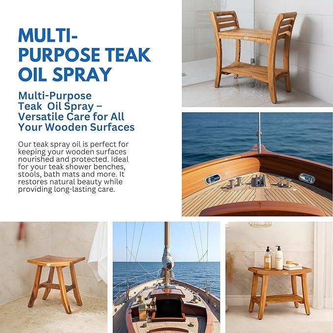 EcoDecors Loveable Teak Oil – 1 Gallon, Indoor and Outdoor Wood Protector, Marine-Grade, Plant-Based Formula, Deep-Penetrating Teak Treatment for Patio, Garden, Shower & Boat Wood Furniture - NeatNest