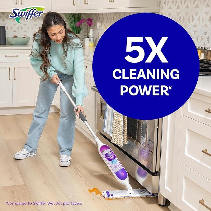 Swiffer PowerMop Multi-Surface Mop Kit for Floor Cleaning, Includes PowerMop, 2 Mopping Pad Refills, 1 Cleaning Solution with Fresh Scent and 2 Batteries - NeatNest
