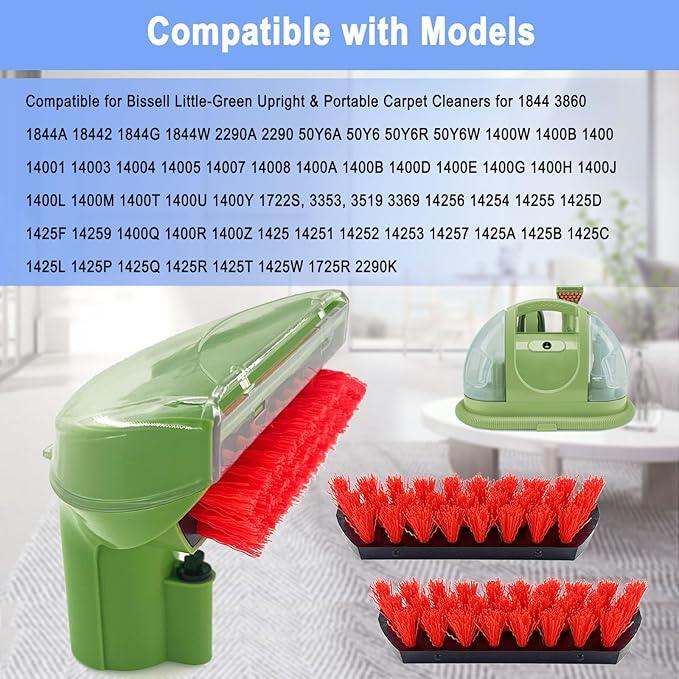 Upgraded 1400B Little Green 5.3" Detachable Tough Stain Brush Tool Replacement for Bissell Little-Green Upright &Portable Carpet Cleaners for 1400B 4075 3860 1425 2458 3194 3353 Series,1+2 Brush,Green - NeatNest