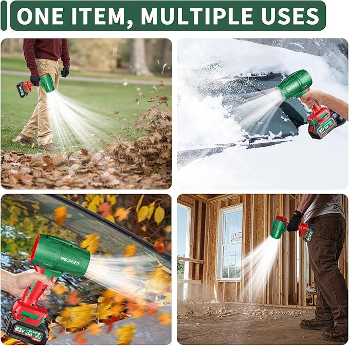 Cordless Leaf Blower with 2×4.0Ah Batteries and Charger, 980,000 RPM, Lightweight Handheld Design, 21V Powerful Blower with Adjustable Speed for Patio, Lawn Cleaning - NeatNest