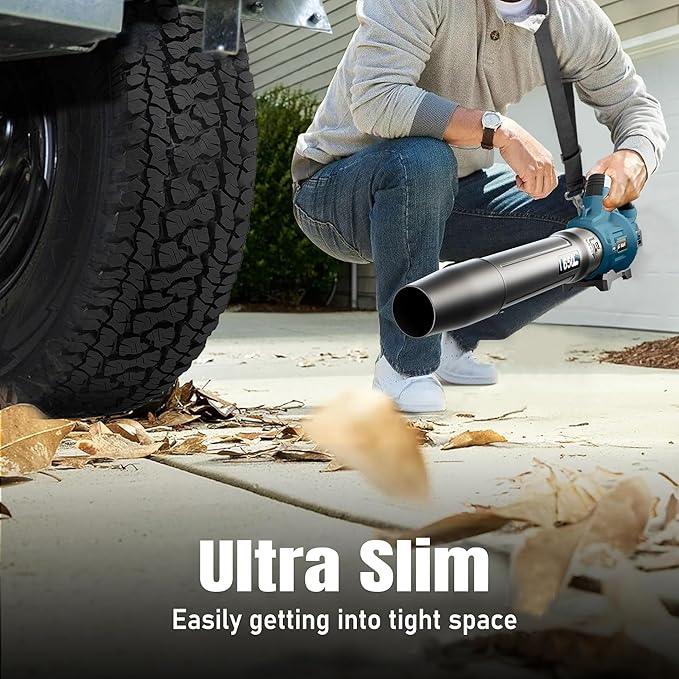 GEVEELIFE Leaf Blower Cordless, 650CFM & 3 Speed Levels, Electric Cordless Leaf Blower with 2 * 5.0Ah Battery Powered, Blowers for Lawn Care, Yard, Blowing Leaves, Dust, Snow - NeatNest