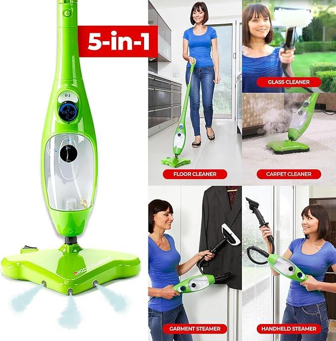 H2O X5 Steam Mop 5-in-1 DualBlast and Handheld Steamer Cleaner For Kitchen Tile Floors, Floor Steamer, Hardwood Floors, Grout Cleaner, Upholstery Cleaner and Carpets - NeatNest