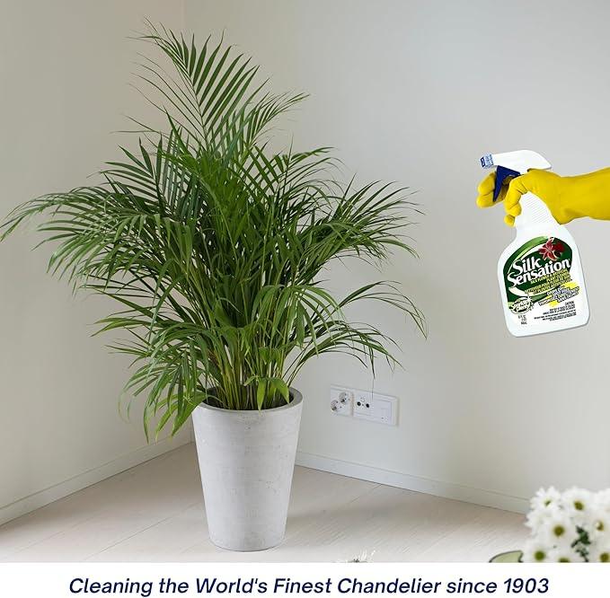 Sparkle Plenty Silk Sensation Artificial Flower & Plant Leaf Cleaner - Fake Flower Dusting Spray - Silk Plant Cleaner Spray No Wipe - Drip Dry Cleaning Supplies for Artificial Tree (32 oz, 2 Pack) - NeatNest