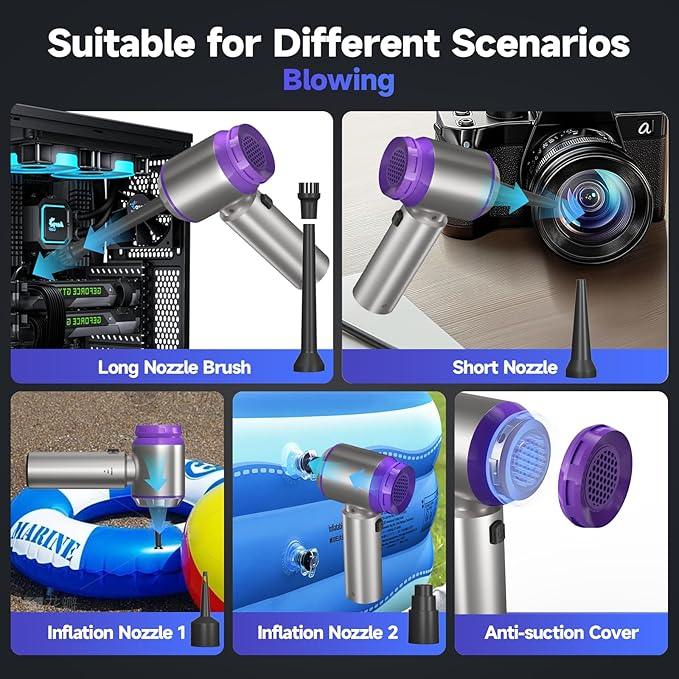 Car Vacuum Portable Cordless, 22000PA High Power handheld Vacuum Cleaner with Brushless Motor,11 in 1 Mini Hand Held Vacuum Cordless Rechargeable Air Duster/Blower/Pump for Car, Home, Pet, Office - NeatNest