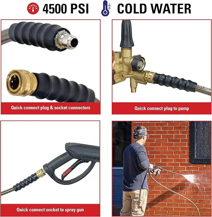 Simpson Cleaning 41030 Monster Series 4500 PSI Pressure Washer Hose, Cold Water Use, 3/8 Inch by 100 Feet, 100-Foot, Brown - NeatNest