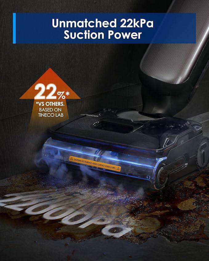 Tineco Floor One S9 Artist Steam Wet Dry Vacuum Cleaner, High-Temp Steam Cleaning, 22kPa Suction, 360° SmoothDrive, Anti-Tangle Design, 185°F Flashdry, Long Runtime, 180° Lay-Flat - NeatNest