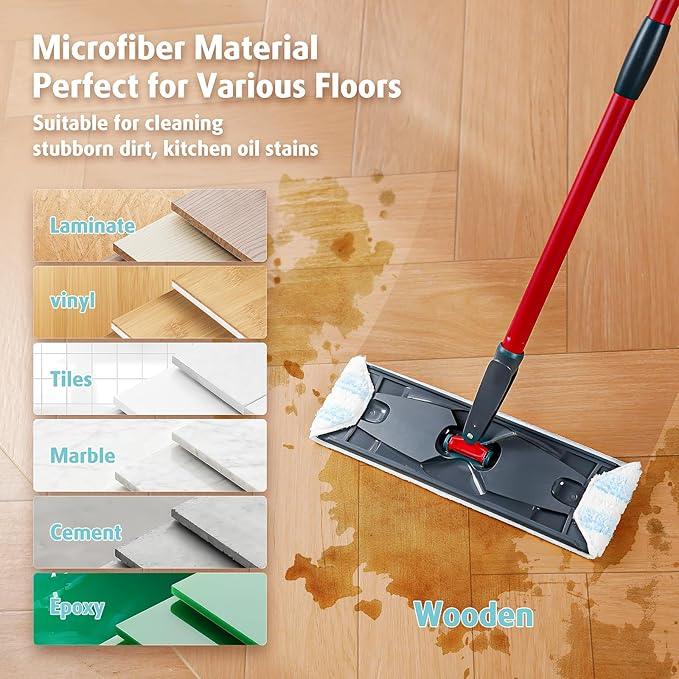 AIR U+ 8 Pack Mop Replacement Pads for Ocedar H2prO Flat Mop System, Machine Washable Reusable Microfiber Replace Heads for O-Cedar H2pro Floor Mop Refills - NeatNest