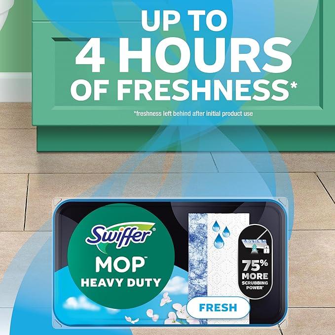 Swiffer Sweep & Mop Deluxe 2-in-1 Floor Mopping and Sweeping Kit, Multi-Surface Kit for Floor Cleaning, Includes 1 Sweeper Device, 5 Heavy Duty Dry Sweeping Cloths, 6 Heavy Duty Wet Mopping Cloths - NeatNest