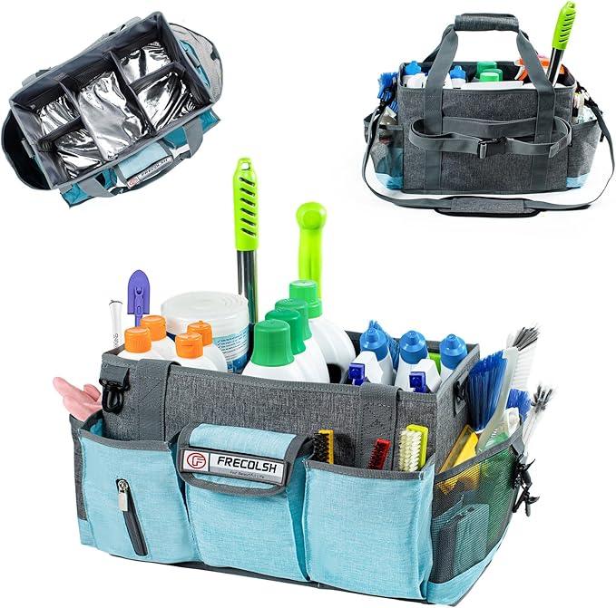 Large Cleaning Caddy for Cleaning Suppliers Organizer,15" Storage Organizer for House Clean Essential, Wearable Cleaing Bag, Storage Caddy for Housekeeping - NeatNest