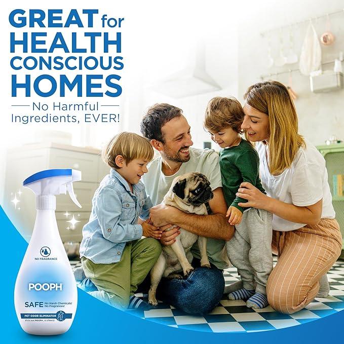 Pooph Pet Odor Eliminator, 32oz Spray, 2-Pack - Eliminates Odors at the Molecular Level, Dogs, Cats, Freshener, Eliminator, Urine, Poop, Pee, Deodorizer, Natures, Puppy, Fresh, Clean, Furniture, Potty - NeatNest