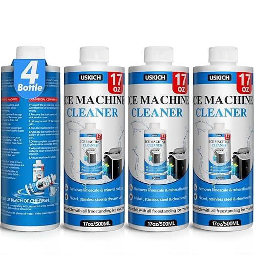 USKICH 4 Pack Ice Machine Cleaner Maker Descaler-68 fl oz Nickel Safe Descaler,Ice Maker Cleaner Solution Compatible with Ice Machine Brands Scotsman,KitchenAid,Hoshizaki - NeatNest