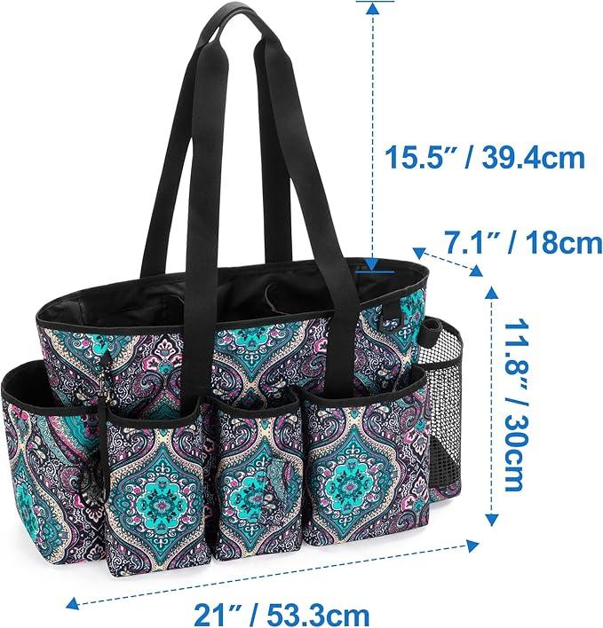 LoDrid Professional Cleaning Tote Caddy for Cleaning Supplies, Cleaning Bag Organizer with Dividers and Handle Strap for Housekeepers Work, Totem, (Bag Only) - NeatNest