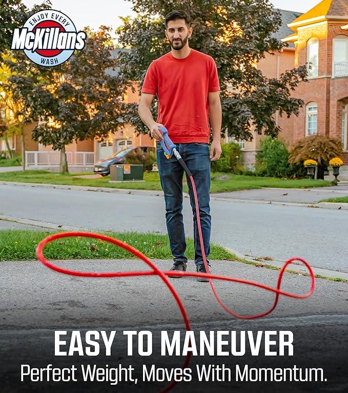 McKillans® QC Installed Pressure Washer Hose 50 ft - Flexible & Kink-resistant - Steel-Braided & Durable- 3/8" QC Pre-Installed Stainless Steel - Power Washer Hose - High Pressure 1/4" Inner Diameter - NeatNest