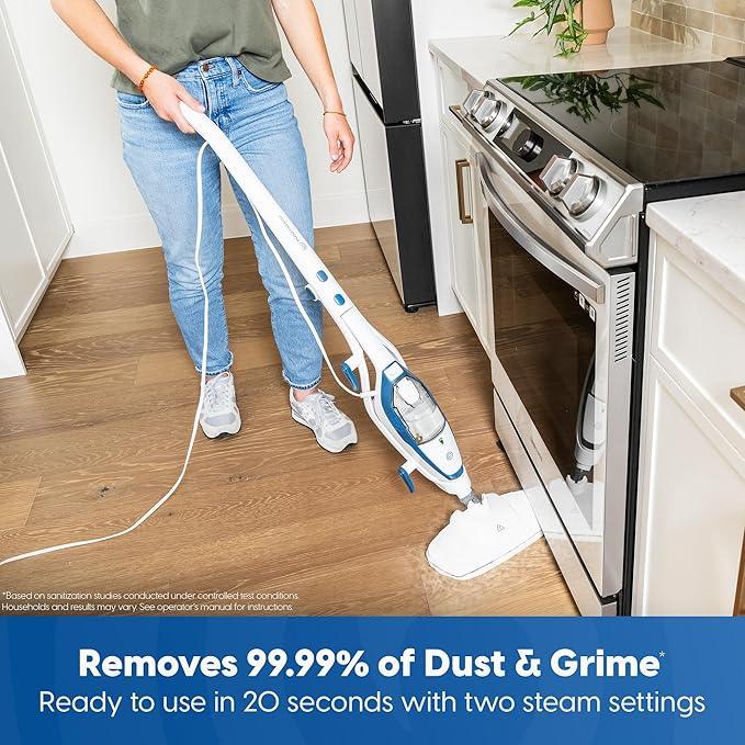 Vacmaster SMF1501 2-in-1 Steam Mop for Floor Cleaning with Detachable Handheld Steamer, Quick-Heating & Lightweight for Hard Floors, Carpets, Tiles and Upholstery - NeatNest