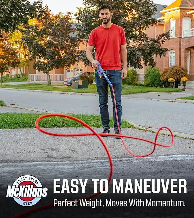 McKillans® Pressure Washer Hose 50 ft - Flexible & Kink-resistant - Steel-Braided & Durable- M22-14mm Stainless Steel Plug - Power Washer Hose - High Pressure 1/4" Inner Diameter - Long 50 ft Reach - NeatNest