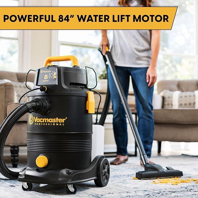Vacmaster VK809PWR 0201 8 Gallon 5.5 Peak HP Wet/Dry/Upholstery Shampoo Vacuum Cleaner - NeatNest