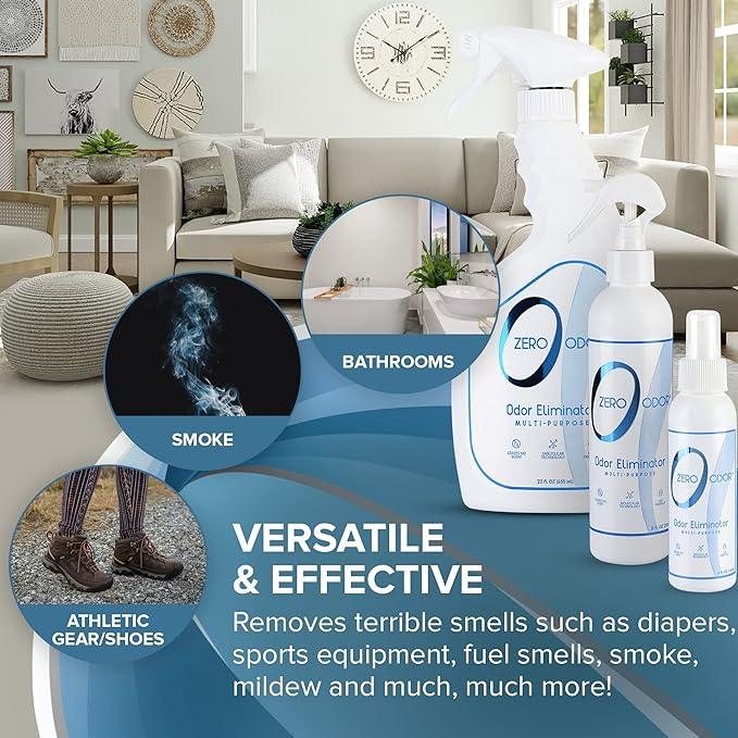 Zero Odor - Multi-Purpose Strong Odor Eliminator for Home, Office, Car, Bathroom, Hotel, Room Deodorizer, and Odor Neutralizer, (Kit) - NeatNest