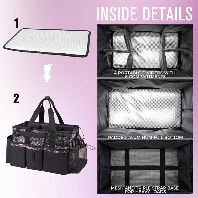 Wearable Cleaning Caddy, Cleaning Caddy Supplies Organizer with Handle & Shoulder Straps for Housekeepers, Under Sink & Car Cleaning Tool Organizers Bag with 4 Foldable Divider (Totem) - NeatNest