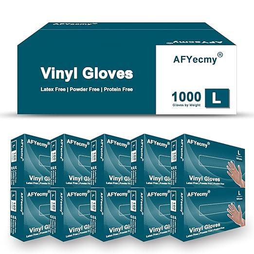 Clear Vinyl Gloves, Powder-Free & Latex-Free, Disposable Clear Gloves, Cleaning Gloves,5 Mil, 1000 Count, Large - NeatNest