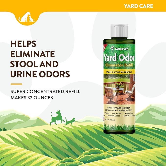 NaturVet – Yard Odor Eliminator | Eliminate Stool and Urine Odors from Lawn and Yard | Designed for Use on Grass, Plants, Patios, Gravel, Concrete & More | 16 oz Refill - NeatNest