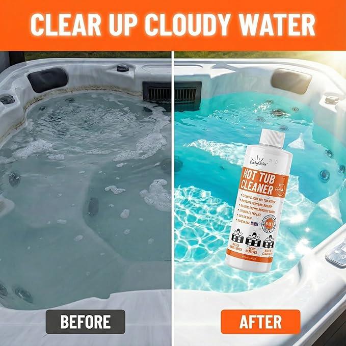 Spa Chemicals for Hot Tub – 5-in-1 Hot Tub Maintenance Kit & Cleaner – Inflatable Hot Tub Accessories for Adults – Outdoor Spa Clarifier – Helps Remove Scum & Cloudy Water – Made in USA – 16oz - NeatNest