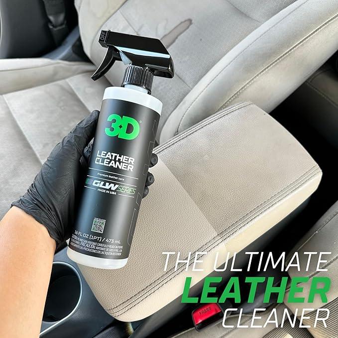 3D Leather Cleaner for Car, GLW Series | Ultimate Deep Cleaning | Removes Dirt, Grease, Body Oils | DIY Car Detailing | Versatile Cleaner for All Leather Goods | 16 oz - NeatNest