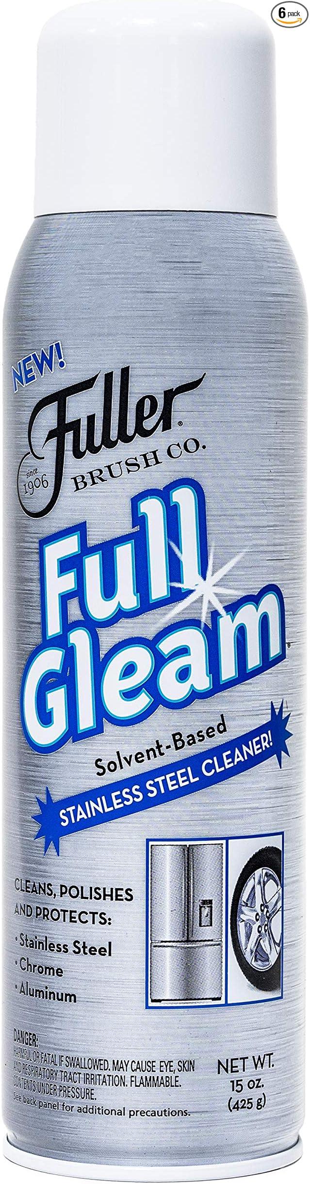 Fuller Brush Full Gleam Stainless Steel Cleaner – 15 oz Spray for Appliances, Chrome, Aluminum & Sinks – Cleans, Polishes & Protects Metal Surfaces (Pack of 6) - NeatNest